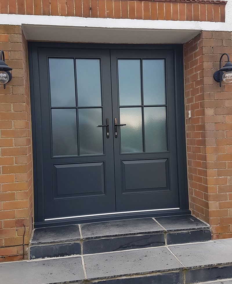 Sapele hardwood double door
